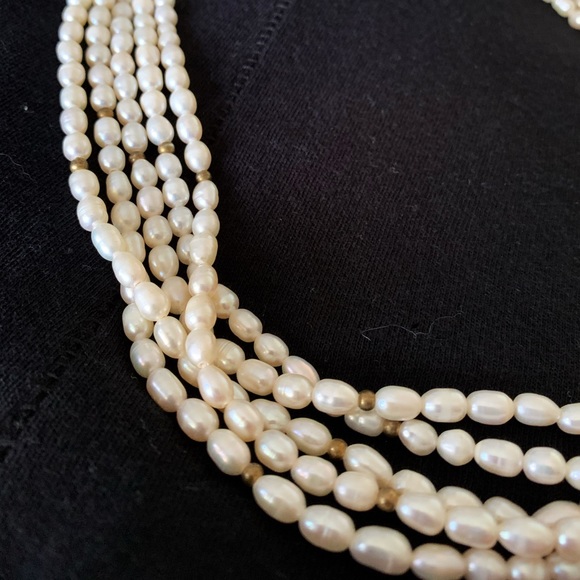 [SOLD] Ivory Layer Bead Necklace and Bracelet - Picture 2 of 4